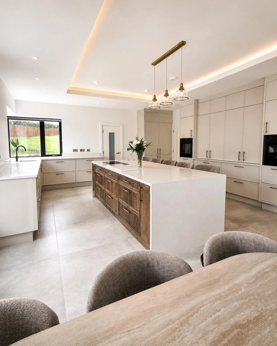 A closer look at the Mocha and Shell kitchen by Dukes